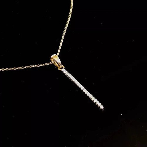 1Ct Round Cut Lab Created Diamond 14k Yellow Gold Plated Bar Style Womens Pedant