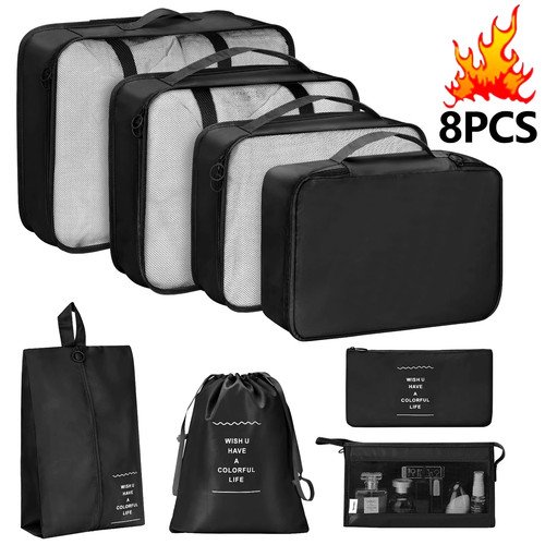 8 Set Packing Cubes for Travel,Luggage Organizers for Travel Accessories