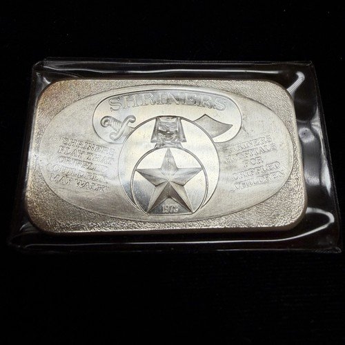 1 OZ 1973 SHRINERS HOLSPITALS FOR CHILDREN .999 FINE SILVER ART BAR