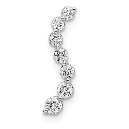 14k White Gold 1/4 carat Lab Grown Diamond VS/SI+ G+ Seven Stone Curved Bar