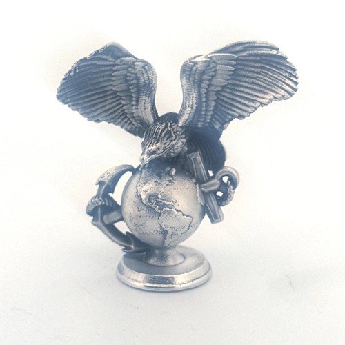 Marine's Logo 3 oz 999+ Silver Statue Hand Poured | Gold Spartan