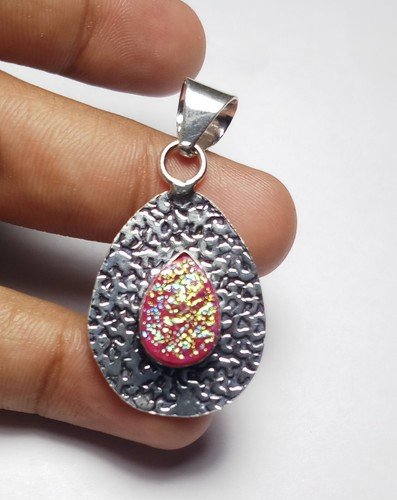Titanium Druzy Handmade Gemstone Pendent Jewelry Pendent Size 1.5 Inches